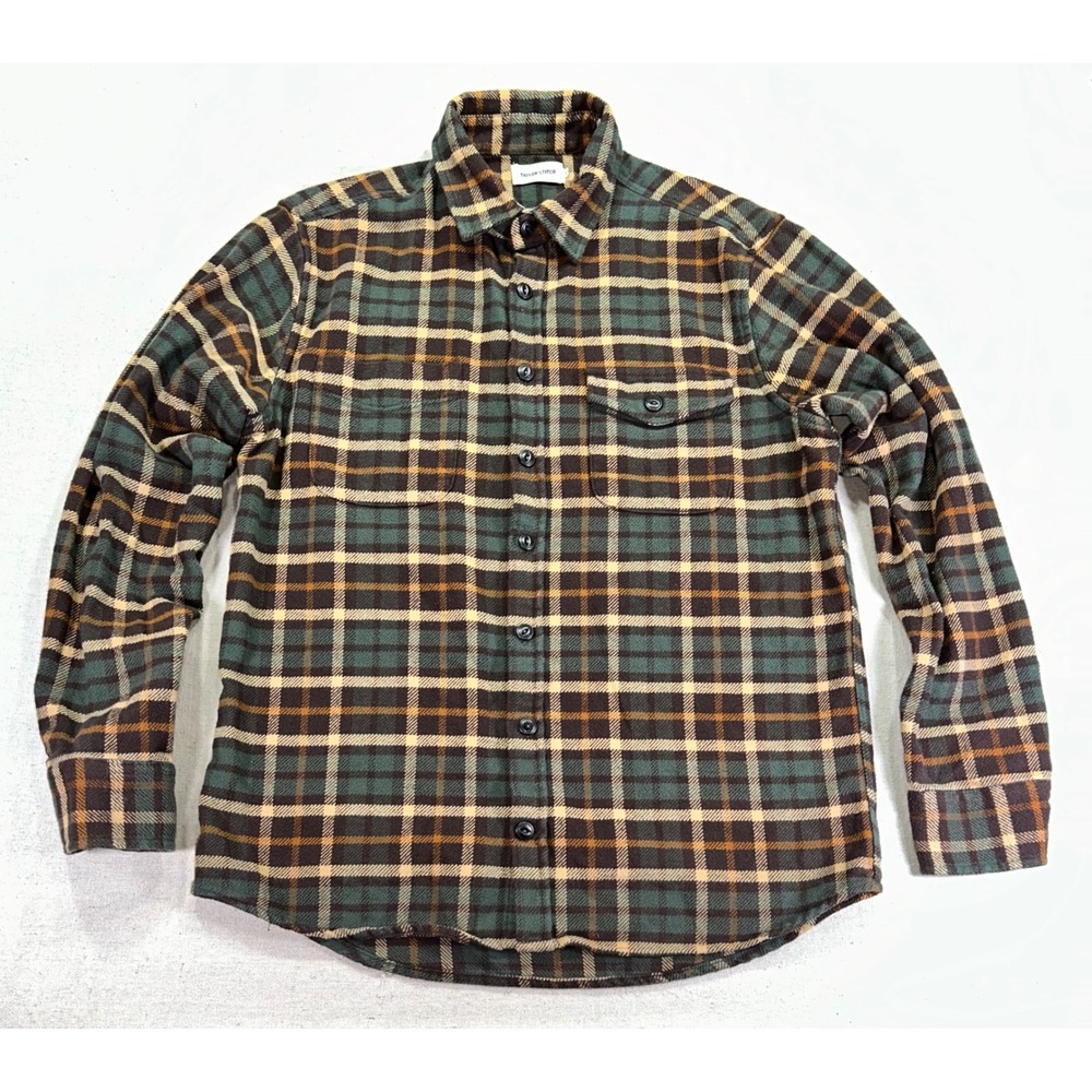 TAYLOR STITCH‎ Men's 42 Medium Button Flannel Shirt Long Sleeve Heavy Weight